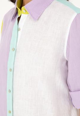 Kadın Lila Uzun Kollu Gömlek - 50283567021