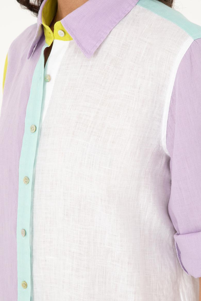 Kadın Lila Uzun Kollu Gömlek - 50283567021