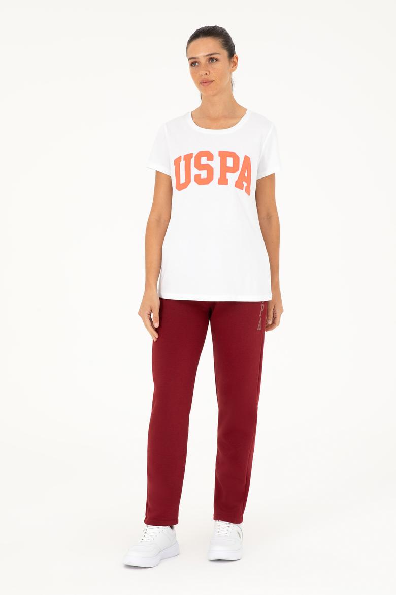 Kadın Beyaz Bisiklet Yaka Basic Tişört - 50280036046