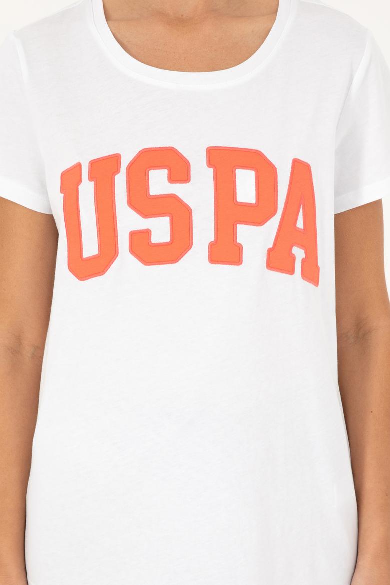 Kadın Beyaz Bisiklet Yaka Basic Tişört - 50280036046