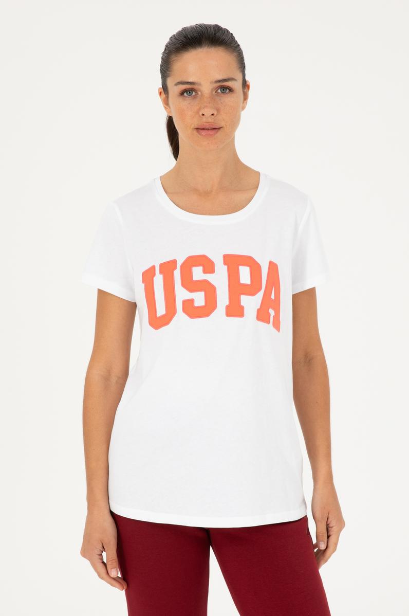 Kadın Beyaz Bisiklet Yaka Basic Tişört