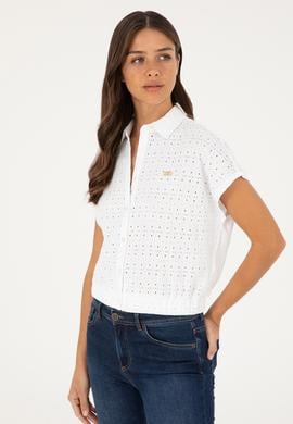 Kadın Beyaz Örme Gömlek - 50285627004