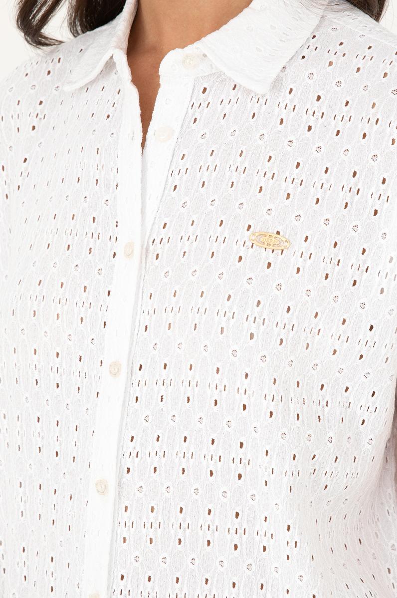 Kadın Beyaz Örme Gömlek