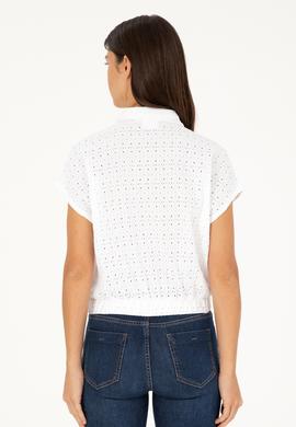 Kadın Beyaz Örme Gömlek - 50285627004