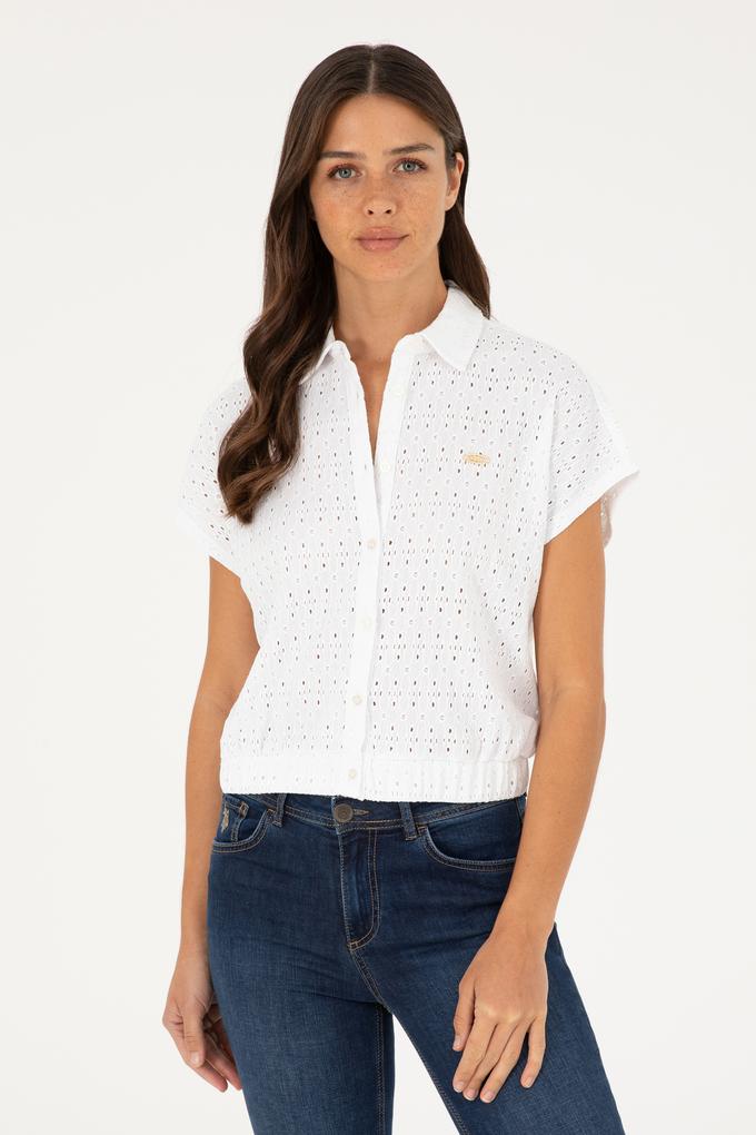 Kadın Beyaz Örme Gömlek