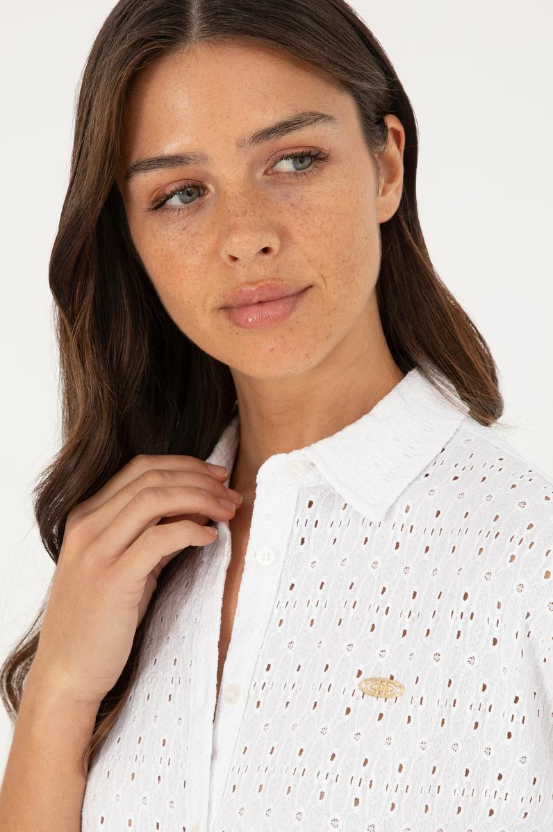 Kadın Beyaz Örme Gömlek