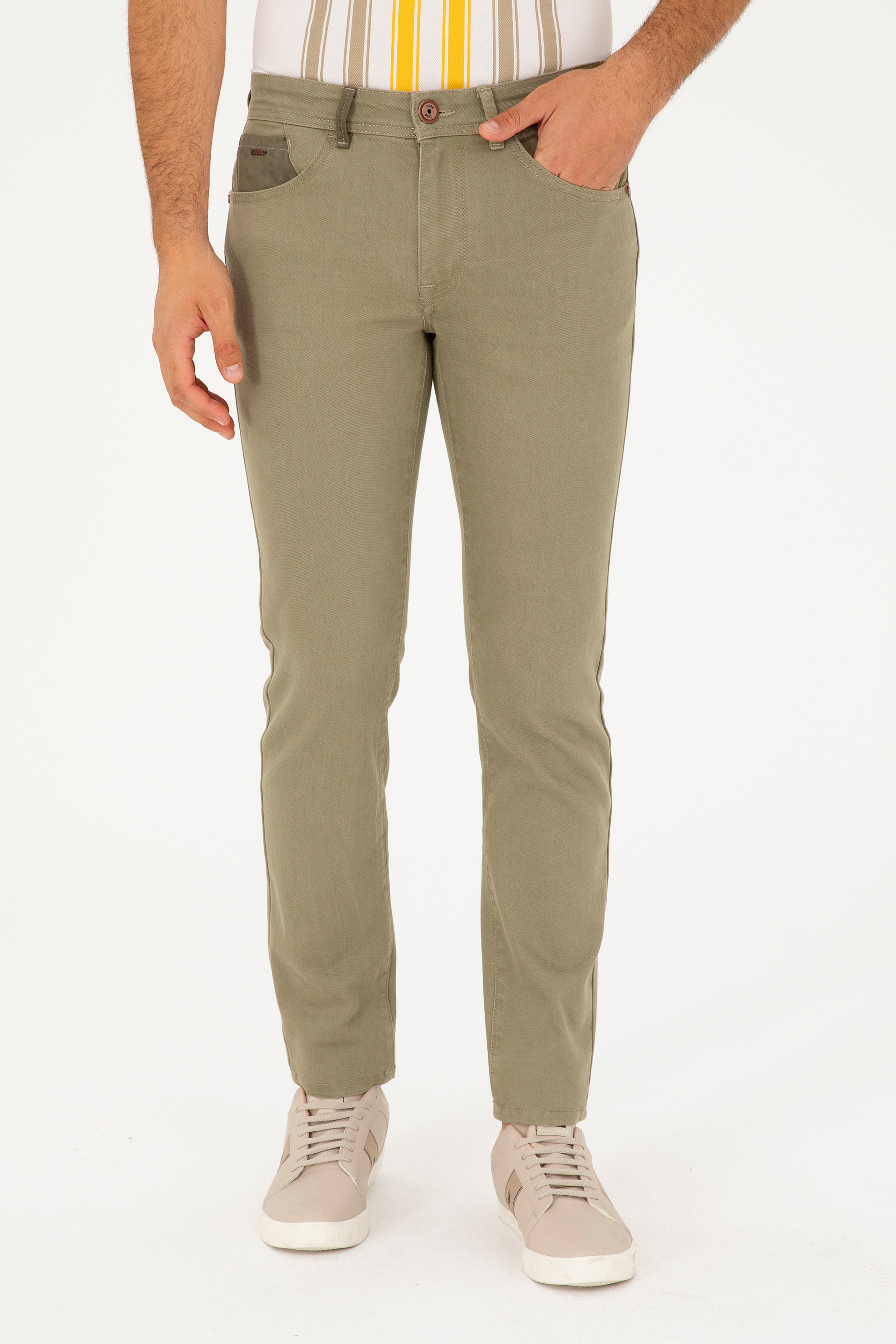 Erkek Haki Jean Pantolon - Image 2