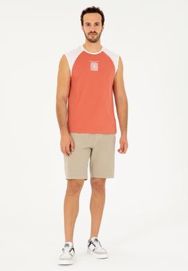 Erkek Regular Fit Bisiklet Yaka Pudra Tişört - 50281798024