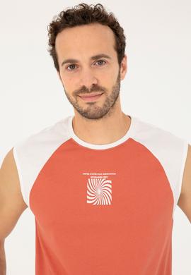 Erkek Regular Fit Bisiklet Yaka Pudra Tişört - 50281798024