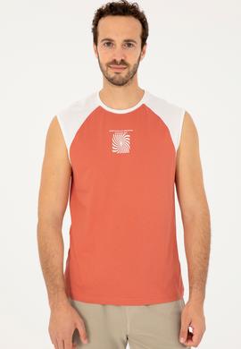 Erkek Regular Fit Bisiklet Yaka Pudra Tişört - 50281798024