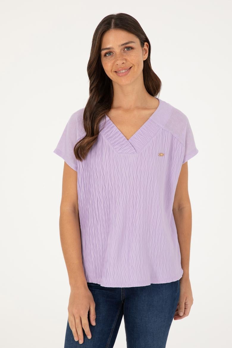 Kadın Lila Tişört - 50281804005