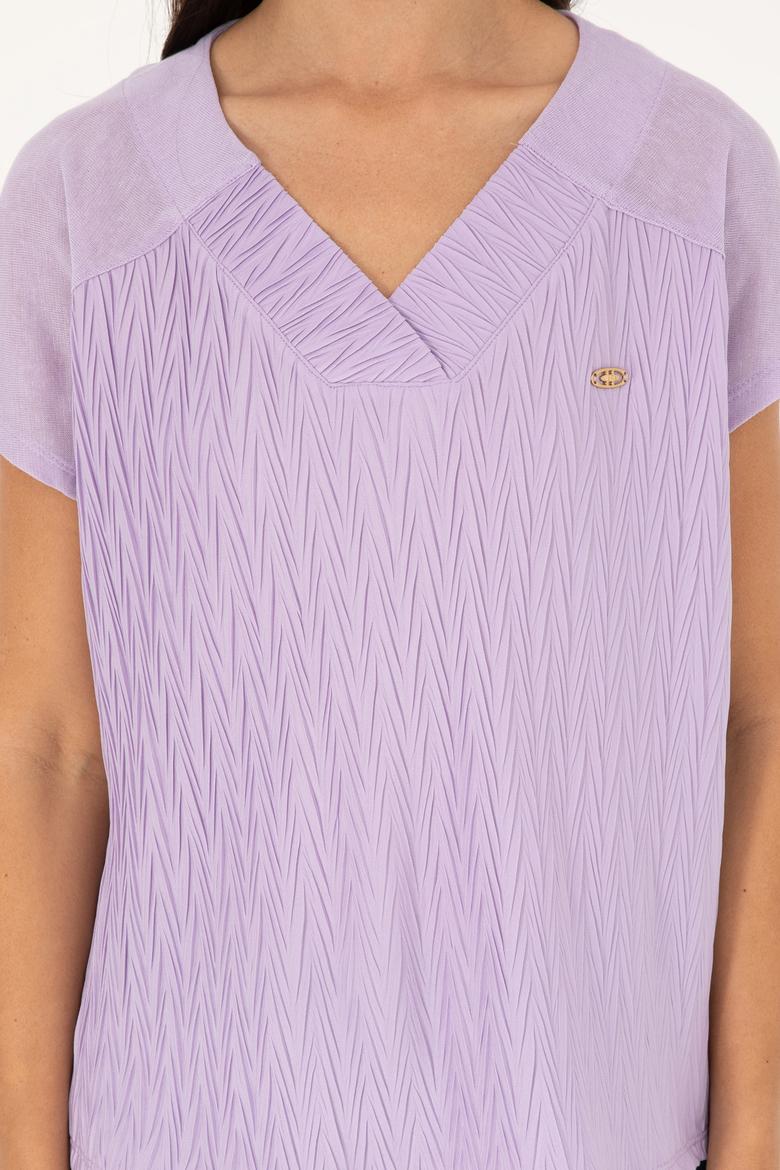 Kadın Lila Tişört - 50281804005