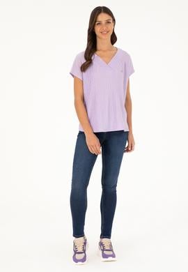 Kadın Lila Tişört - 50281804005