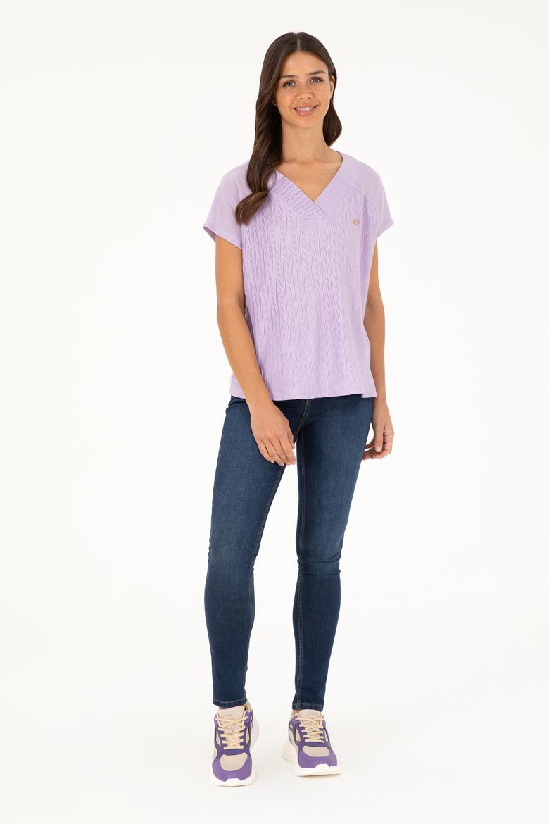 Kadın Lila Tişört - 50281804005