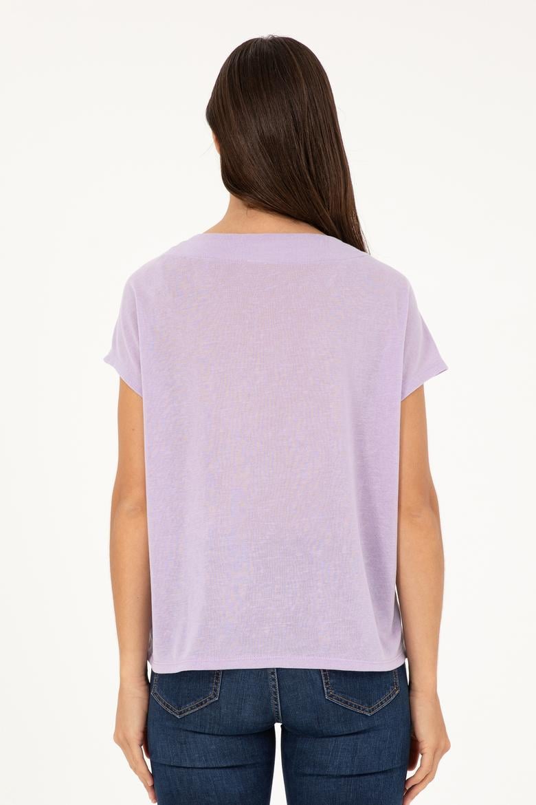 Kadın Lila Tişört - 50281804005