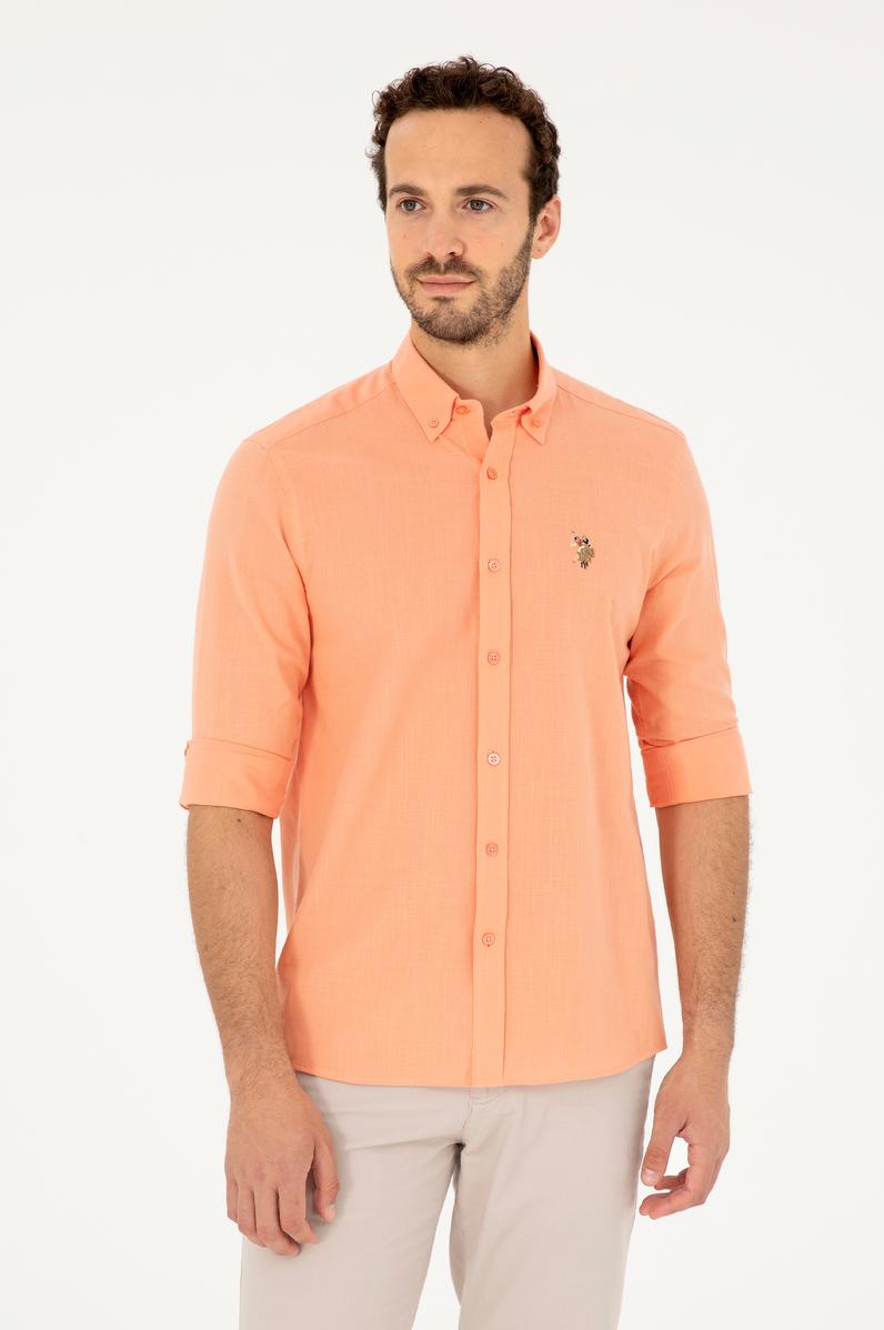 Erkek Somon Uzun Kollu Basic Gömlek