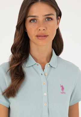 Kadın Su Yeşili Polo Yaka Mini Boy Örme Elbise - 50280038100