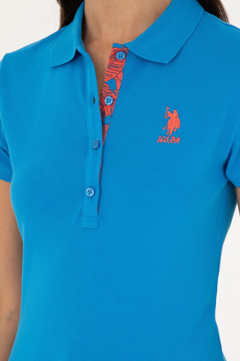 Kadın Saks Basic Polo Yaka Tişört