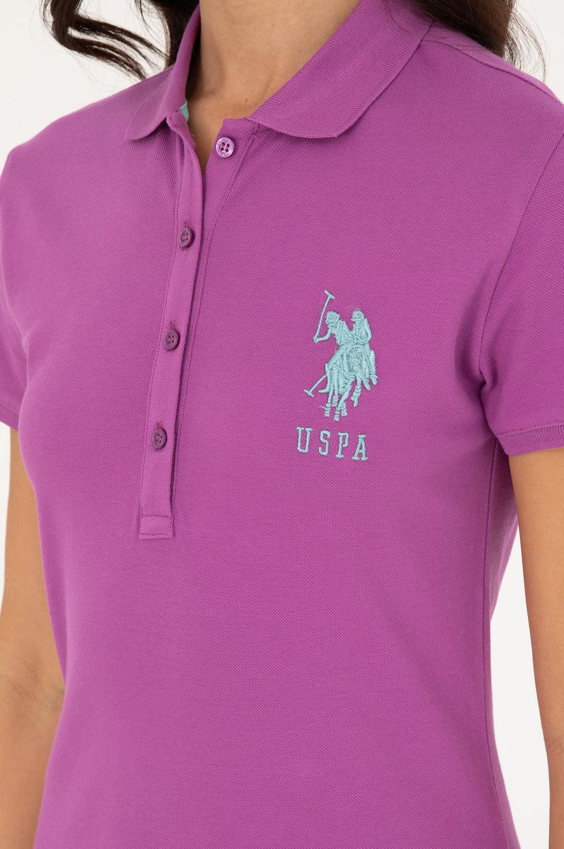 Kadın Mor Polo Yaka Mini Boy Örme Elbise