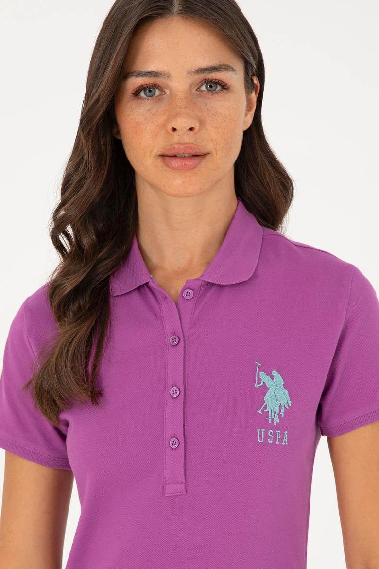 Kadın Mor Polo Yaka Mini Boy Örme Elbise - 50280064171