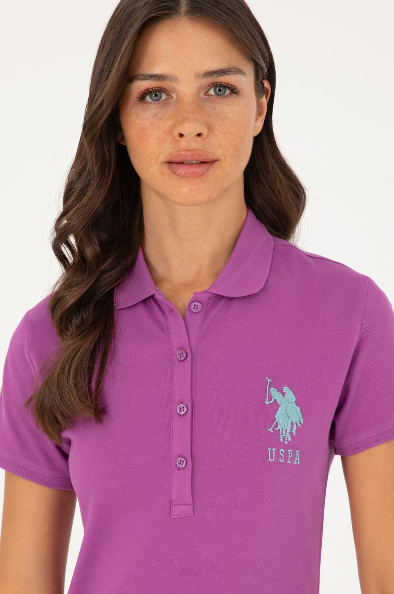 Kadın Mor Polo Yaka Mini Boy Örme Elbise