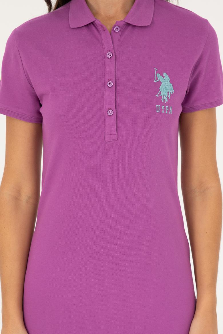 Kadın Mor Polo Yaka Mini Boy Örme Elbise - 50280064171