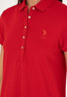 Kadın Kırmızı Polo Yaka Mini Boy Örme Elbise - 50280038123