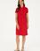 Kadın Kırmızı Polo Yaka Mini Boy Örme Elbise