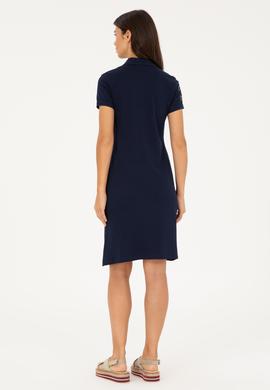 Kadın Lacivert Polo Yaka Mini Boy Örme Elbise - 50280069010