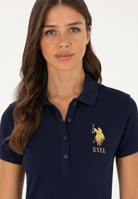 Kadın Lacivert Polo Yaka Mini Boy Örme Elbise - 50280069010