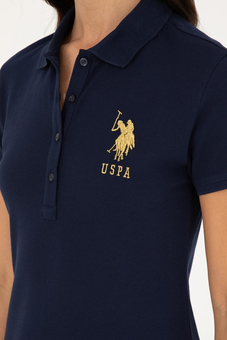 Kadın Lacivert Polo Yaka Mini Boy Örme Elbise - 50280069010