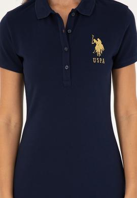 Kadın Lacivert Polo Yaka Mini Boy Örme Elbise - 50280069010