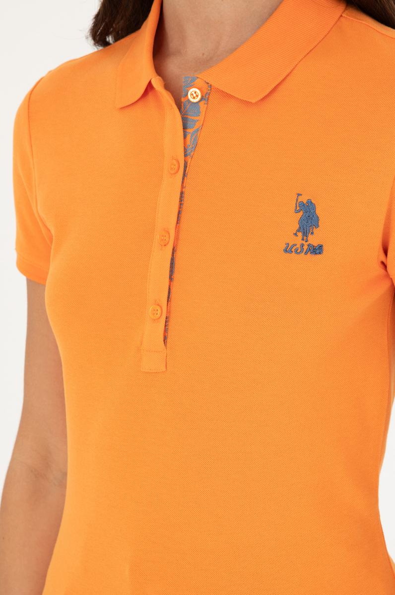 Kadın Turuncu Basic Polo Yaka Tişört
