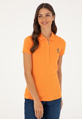 Kadın Turuncu Basic Polo Yaka Tişört - 50280060020