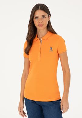Kadın Turuncu Basic Polo Yaka Tişört - 50280060020