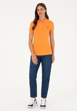 Kadın Turuncu Basic Polo Yaka Tişört - 50280060020