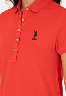 Kadın Kırmızı Polo Yaka Mini Boy Örme Elbise - 50280038002