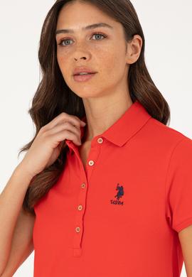 Kadın Kırmızı Polo Yaka Mini Boy Örme Elbise - 50280038002