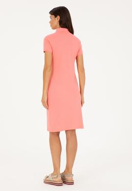 Kadın Pembe Polo Yaka Mini Boy Örme Elbise - 50280064140