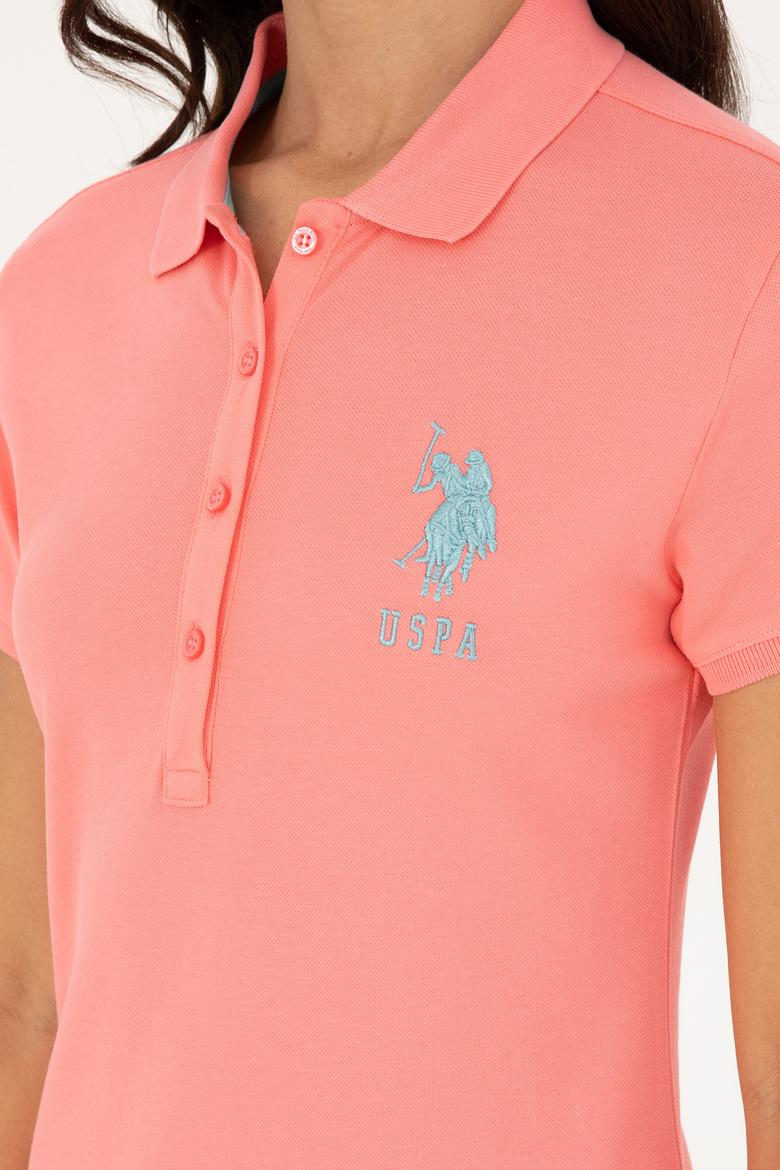 Kadın Pembe Polo Yaka Mini Boy Örme Elbise - 50280064140