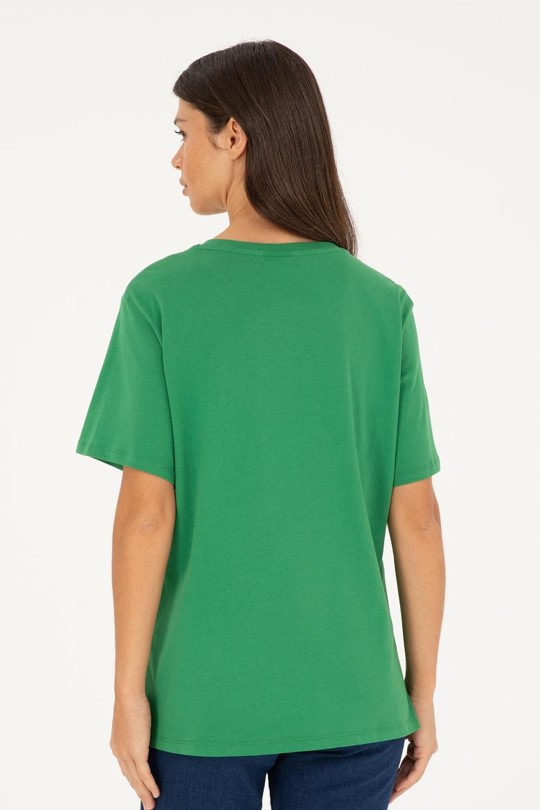 Kadın Yeşil Basic Tişört - 50280020040