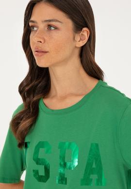 Kadın Yeşil Basic Tişört - 50280020040