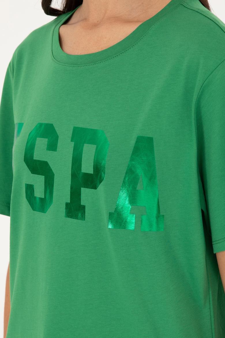 Kadın Yeşil Basic Tişört - 50280020040