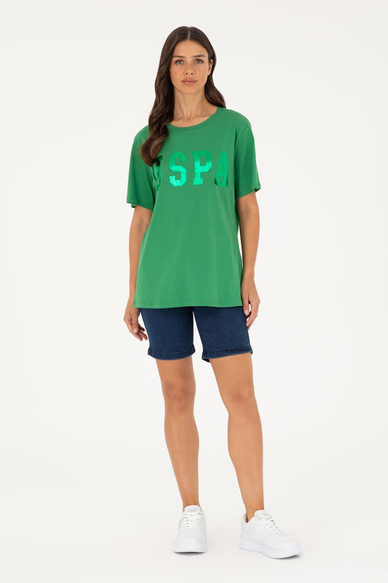 Kadın Yeşil Basic Tişört - 50280020040