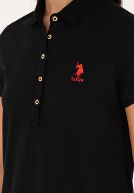 Kadın Siyah Polo Yaka Mini Boy Örme Elbise - 50280038023