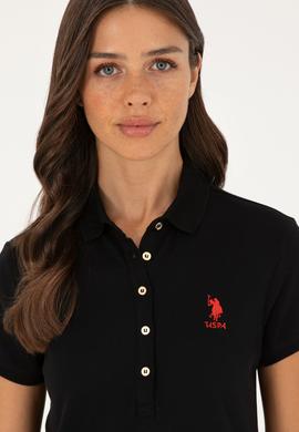 Kadın Siyah Polo Yaka Mini Boy Örme Elbise - 50280038023