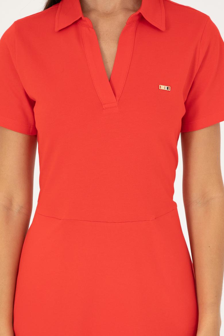 Kadın Kırmızı Örme Elbise - 50282907007