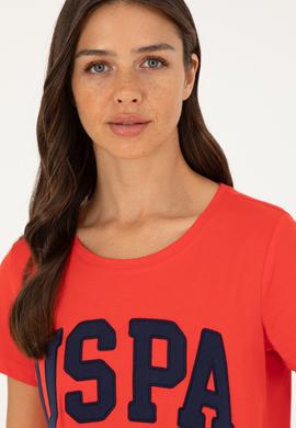 Kadın Kırmızı Bisiklet Yaka Basic Tişört - 50280036037