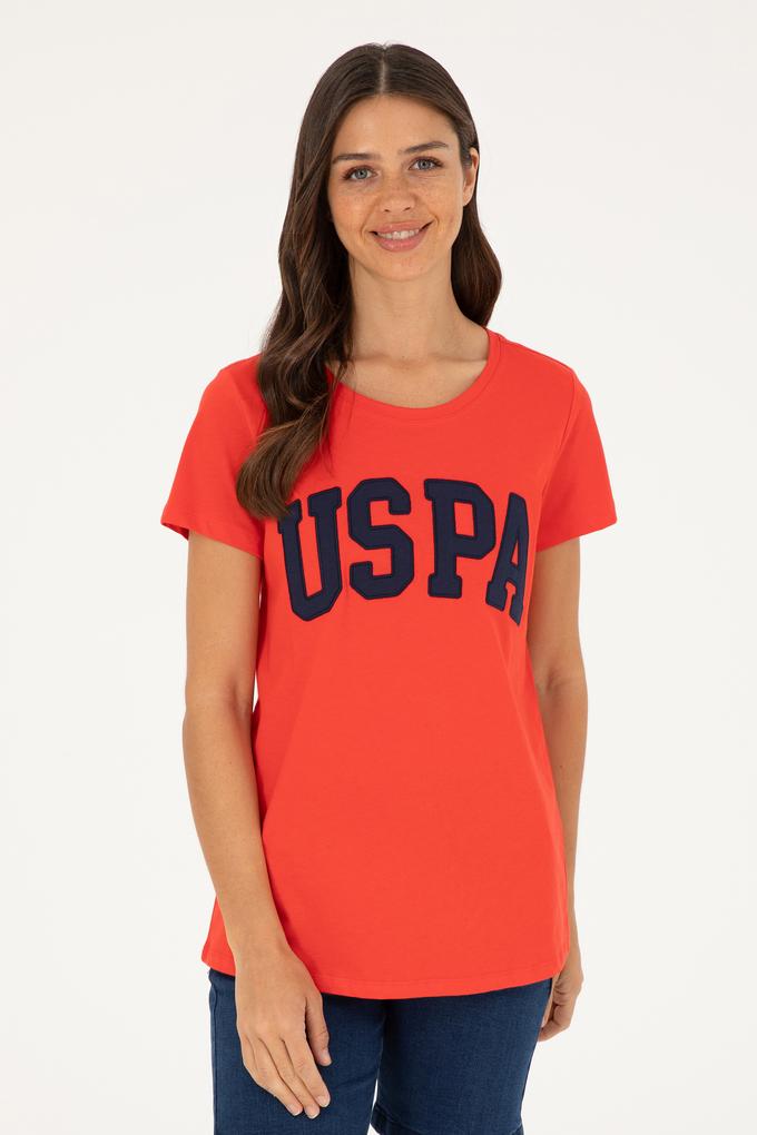 Kadın Kırmızı Bisiklet Yaka Basic Tişört