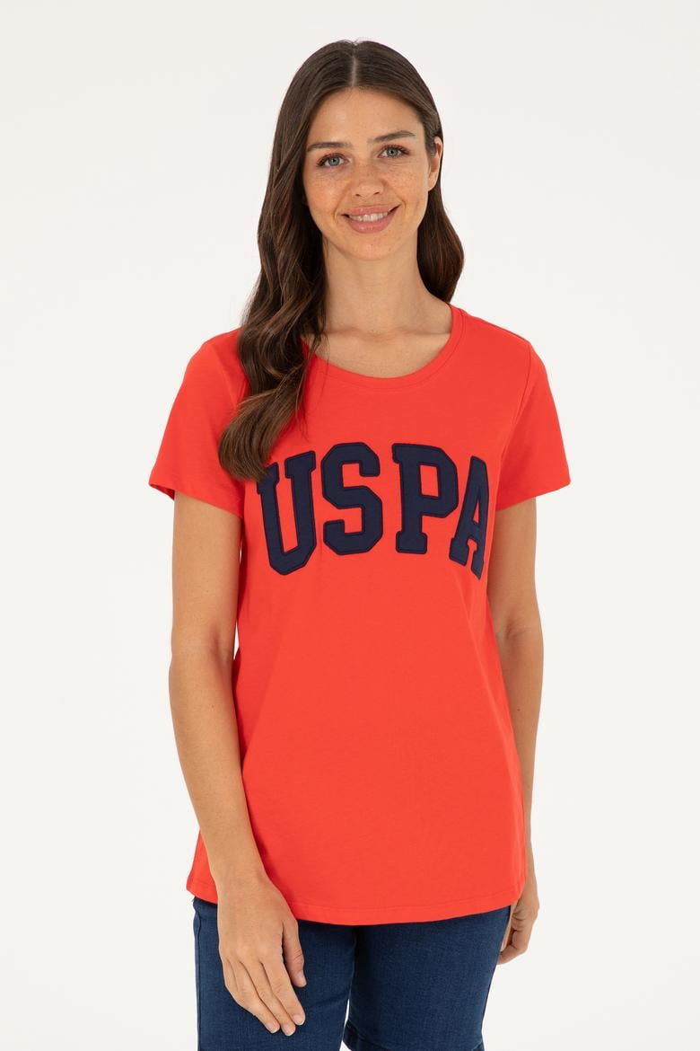 Kadın Kırmızı Bisiklet Yaka Basic Tişört